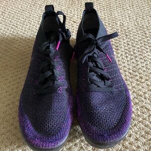 Nike Black and Purple Knit Athletic Shoes vapormax